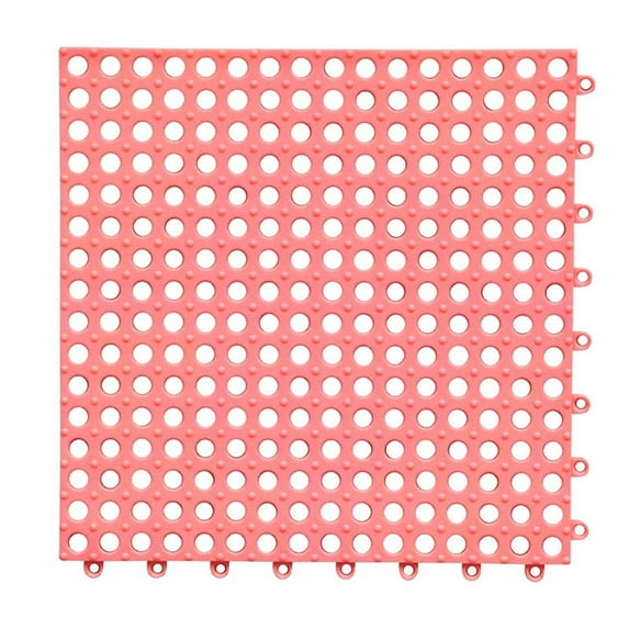PVC Bath Mat Interlocking Non Slip Drainage Floor Tiles Shower Floor Mat with Drain Holes Suction Cup Floor Mat for Kitchen Pool