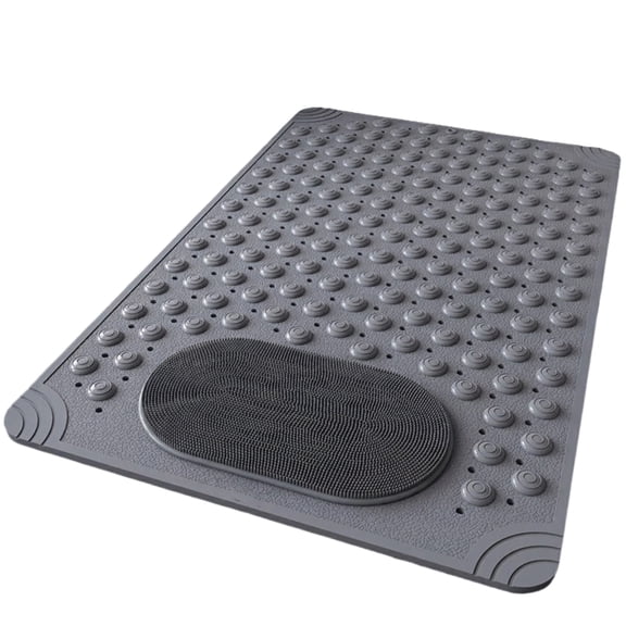 PVC Bathroom Massage Pad, Non-Slip Suction Cup Carpet, Anti-Fall Household Mat, Dark Gray