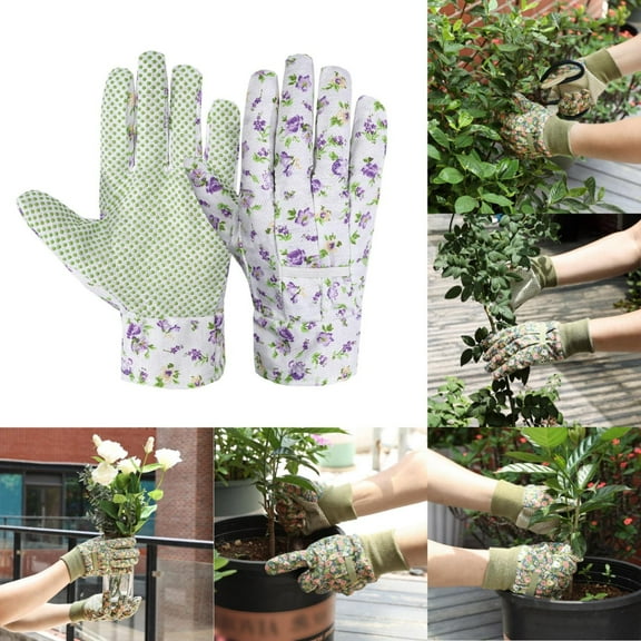 PVC Bead Gardening Gloves - Garden Flower Protective Gloves with Enhanced Grip, Durable Outdoor Work Gloves for Planting, Weeding and Landscaping