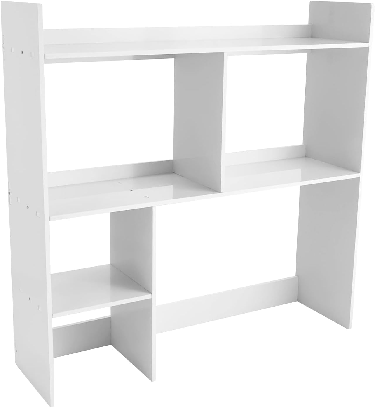 PVC Board Desktop Shelf, 5 Compartments Desktop Bookshelf Organizer ...
