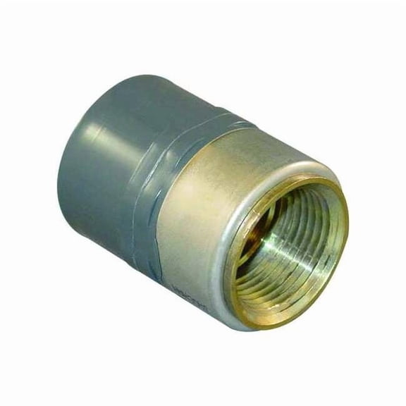 PVC, Brass Female Adapter, FNPT x Socket, 3/4 in x 1/2 in Pipe Size 835-101BR