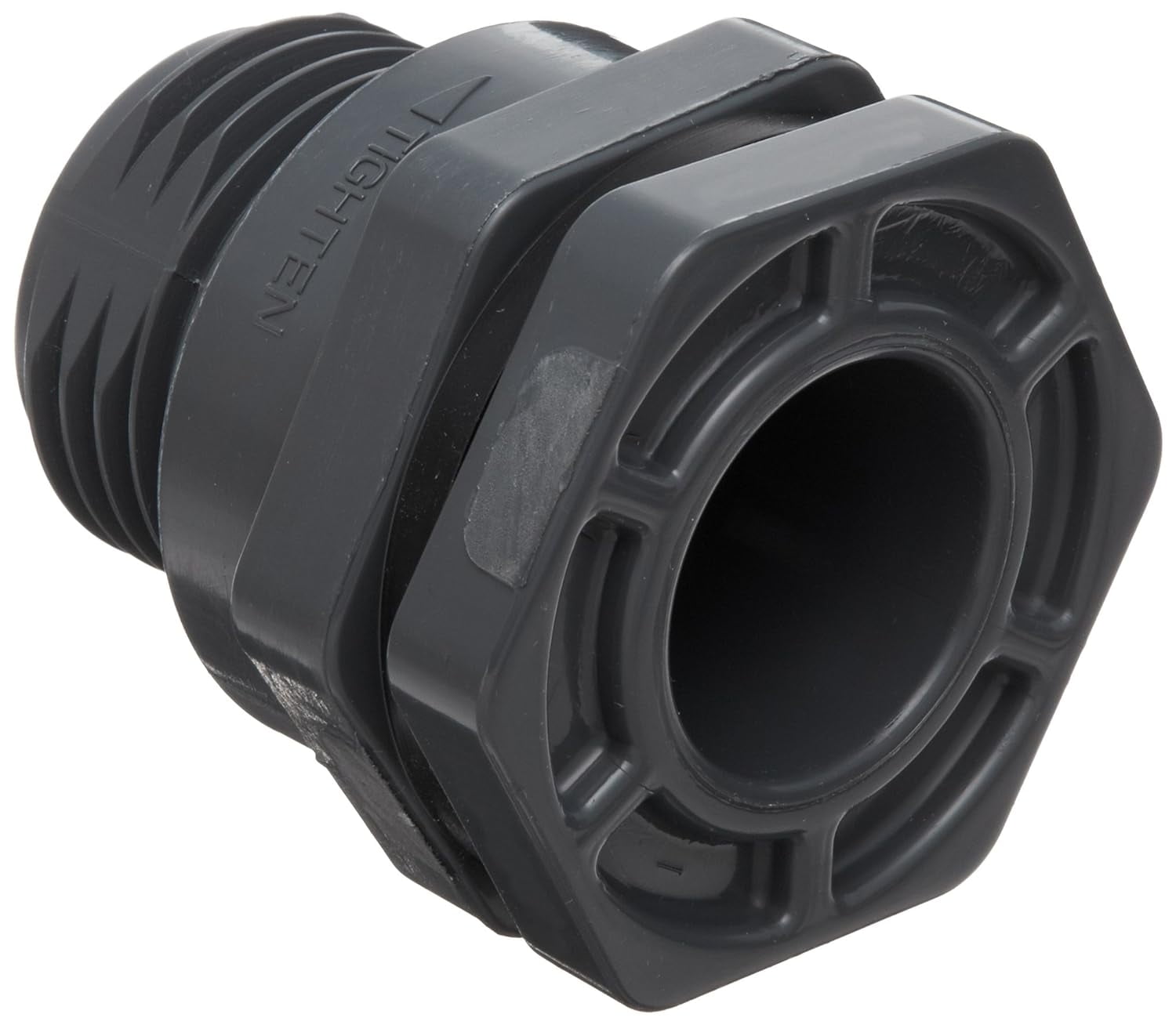 PVC Bulkhead Fitting, 1" NPT X 1" Slip