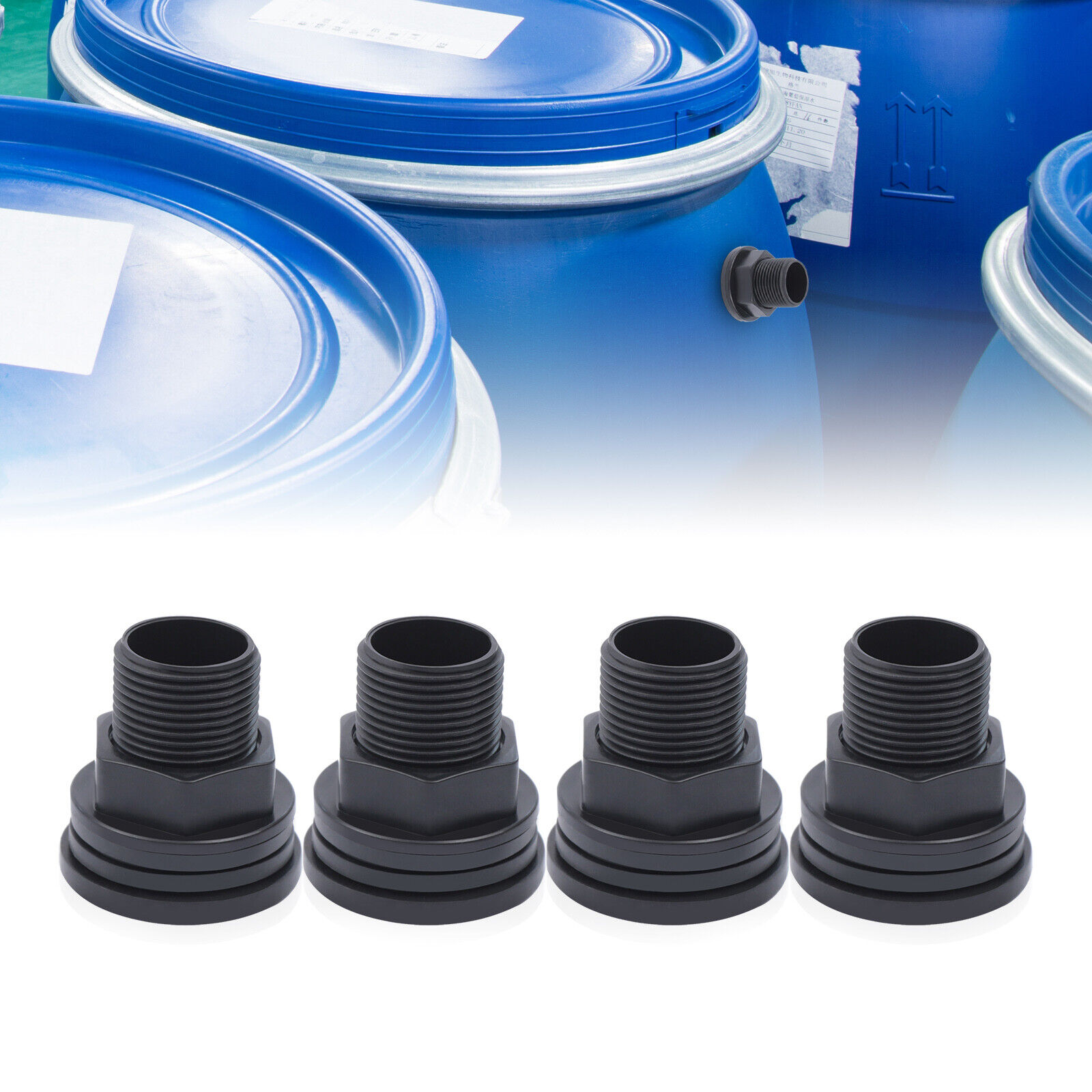 PVC Bulkhead Fitting for Rain Barrel Aquarium Water Tank Bulkhead