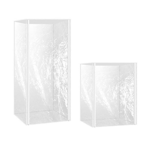 PVC Bun Rack Covers with Zippers, 2-Pack - Clear Bakery Display Protectors for 10 & 20 Layer Racks, Dust-Proof Food Storage Sheets (28x23x61" & 28x23x33")