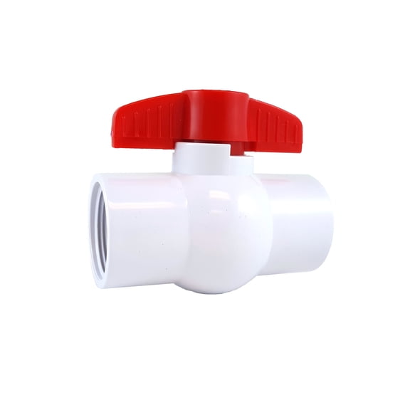 PVC COMPACT BALL VALVE 1-1/4 " - Threaded - Sanipro - (Pack of 6)