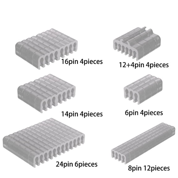 PVC Cable Comb Wire Guide For 1.8-2.5mm Sleeved Lines Robust Computer Line Manager 34pcs