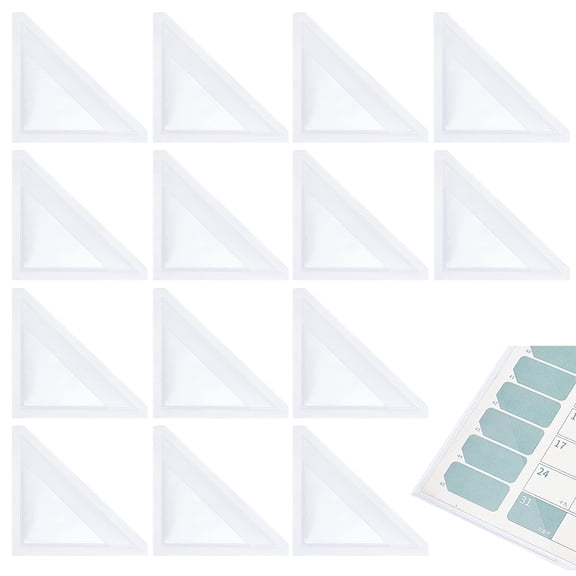 PVC Calendar Corner Guards Adhesive Transparent Sheet Protectors Triangle Clear 101x101mm DIY