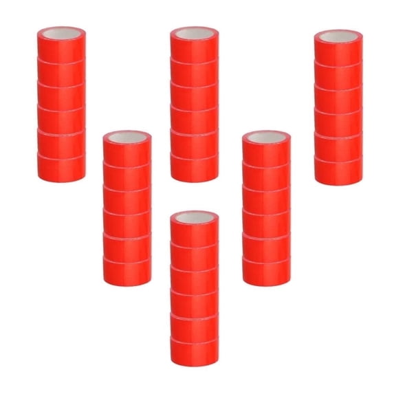 PSBM PVC Red Carton Packaging Tape 1.88 Inch x 55 Yards 72 Rolls 2.3 Mil Ideal For Storage And Shipping Application
