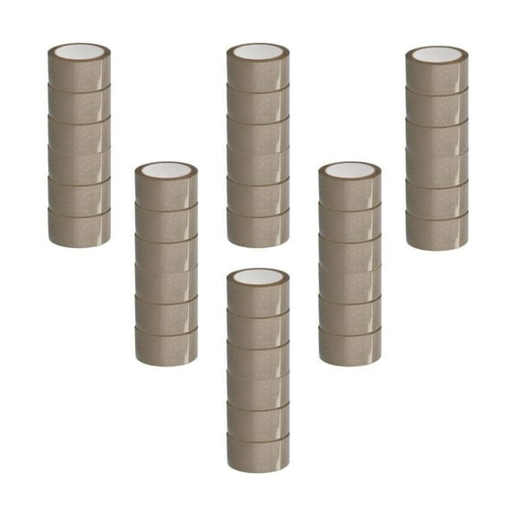 PSBM PVC Carton Sealing Tape 1.88 Inch x 55 Yards Tan 2.1 Mil 36 Rolls Natural Rubber Adhesive for Strong Sealing