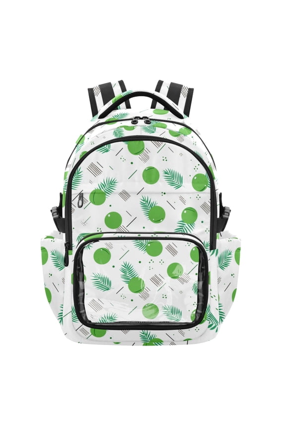 PVC Casual Backpack 25L Daypack with Laptop Compartment Lightweight Travel Backpack for Work Outdoor Activities Simple Coconut Pattern