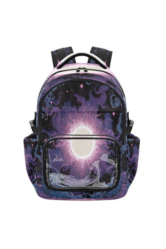 PVC Casual Backpack 25L Daypack with Laptop Compartment Lightweight Travel Backpack for Work Outdoor Activities Solar Vortex