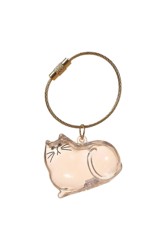 PVC Cat Shaped Pet Hair Container Keychain for Commemorating Beloved Felines, Portable for Anywhere