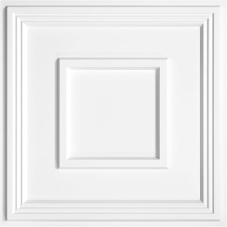PVC Ceiling Tiles, 2'x2' Glue Up Ceiling Panel White to Prevent Breakage Cover 48 Sq. Ft, Pack of 12 Tiles