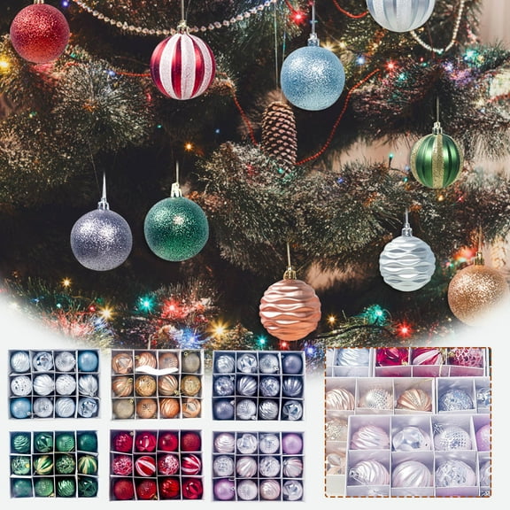 PVC Christmas Balls Bright Colored Glitter Baubles Christmas Tree Pendants For Home Hotel Restaurant Party Wedding Holiday Decor
