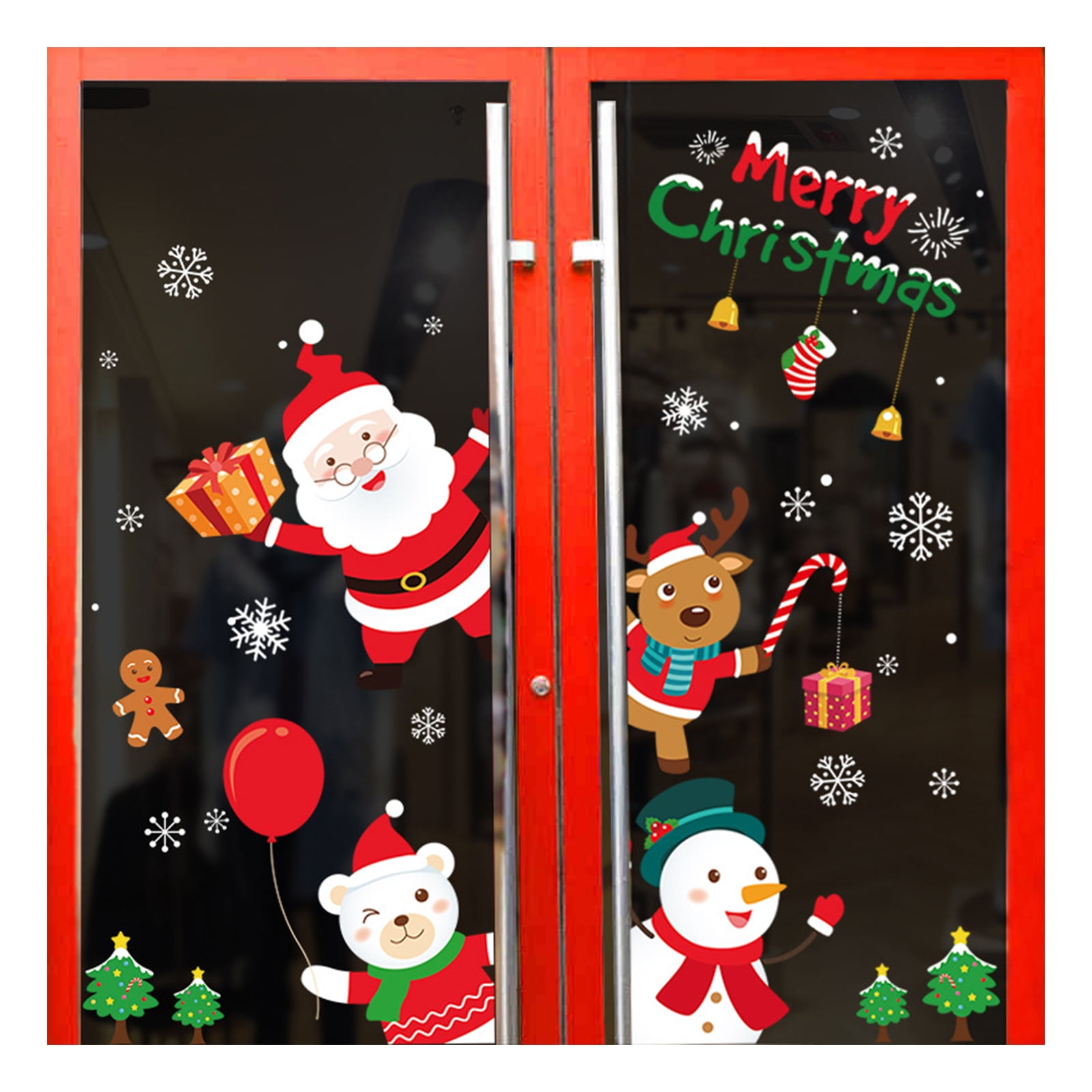PVC Christmas Window Stickers Decals Glue Free Window Clings Party