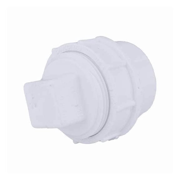 PVC Cleanout Adapter with Plug, FNPT x Spigot, 1-1/2 in Pipe Size 1WKR6