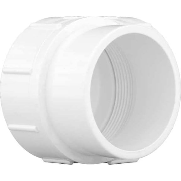 PVC Cleanout Adapter with Plug, FNPT x Spigot, 3 in Pipe Size