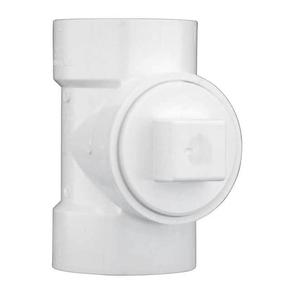 PVC Cleanout Tee with Plug, Hub x Hub x FNPT, 3 in Pipe Size 1WKL7