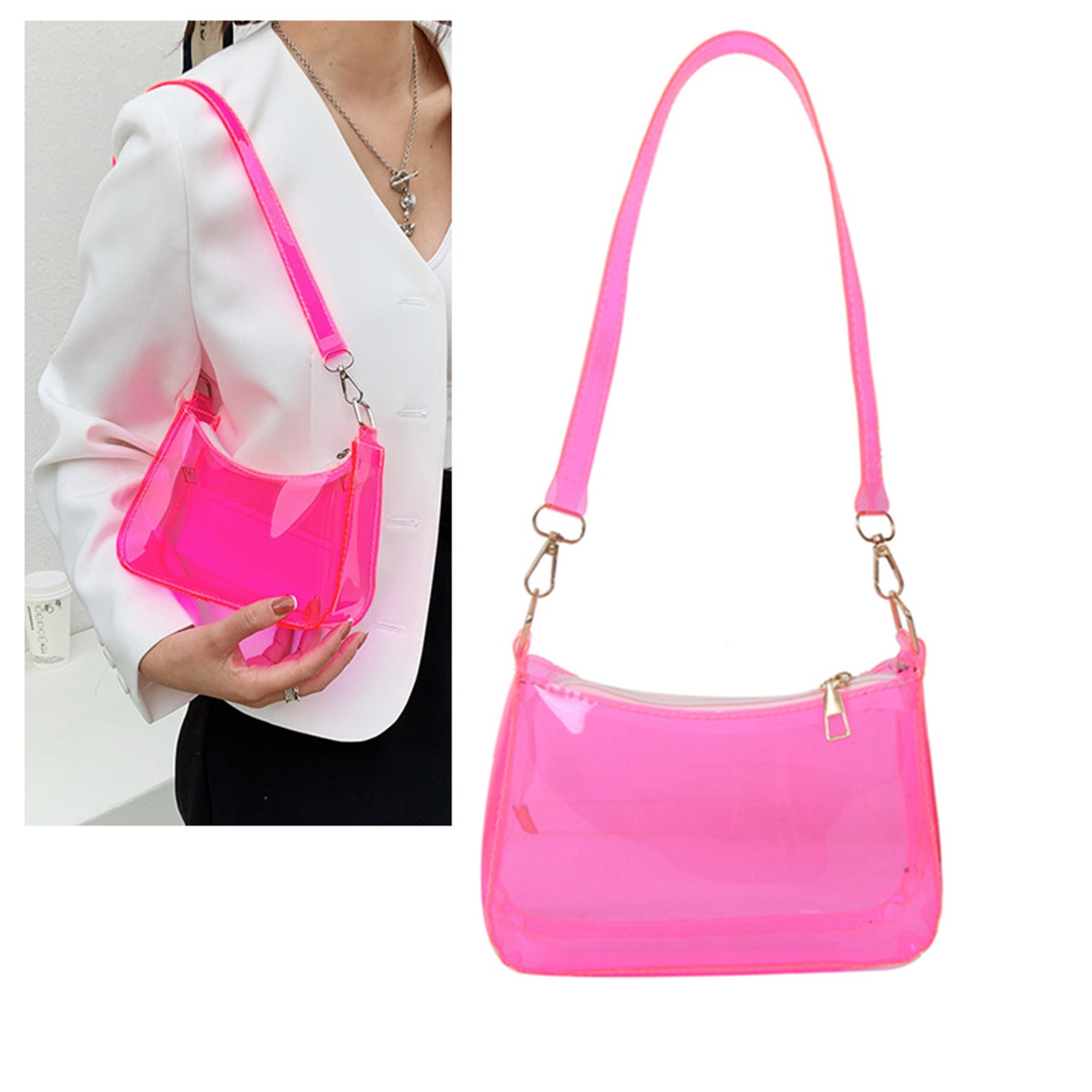 Fashion Casual Purse PVC Clear Handbags Underarm Bags Shoulder Bag