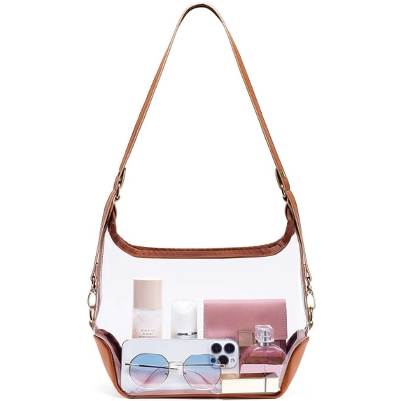 PVC Clear Crossbody Bag, Transparent Shoulder Purse Small Phone Handbag for Women