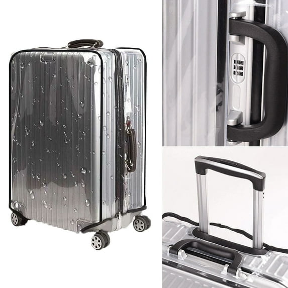 PVC Clear Luggage Dust Cover with Zipper - Waterproof Protector for 20/22/24/26/28/30 Inch Suitcase, Scratch-Resistant for Travel Home Storage, Transparent