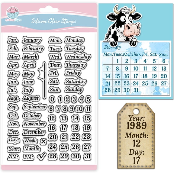 PVC Clear Stamps for DIY Scrapbooking Cards Making Stamp Sheets Number 160x110mm