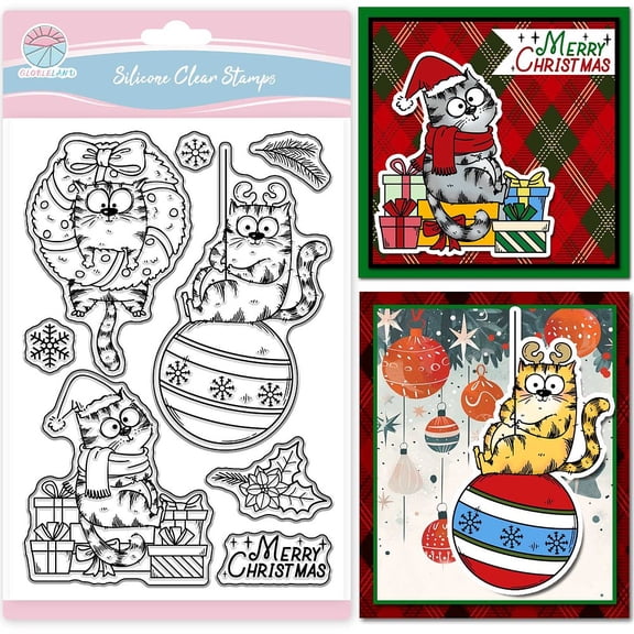 PVC Clear Stamps for DIY Scrapbooking Photo Album Decorative Cards Making Stamp Sheets Cat Shape 160x110mm for DIY Mixed Color