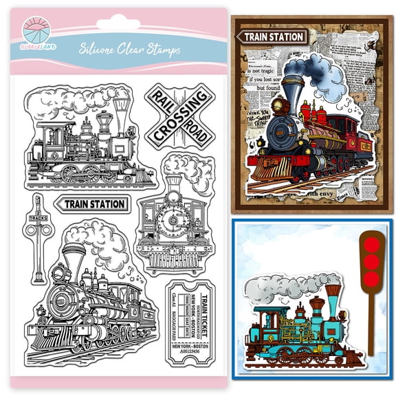 PVC Clear Stamps for DIY Scrapbooking Photo Album Decorative Cards Making Stamp Sheets Train 160x110mm
