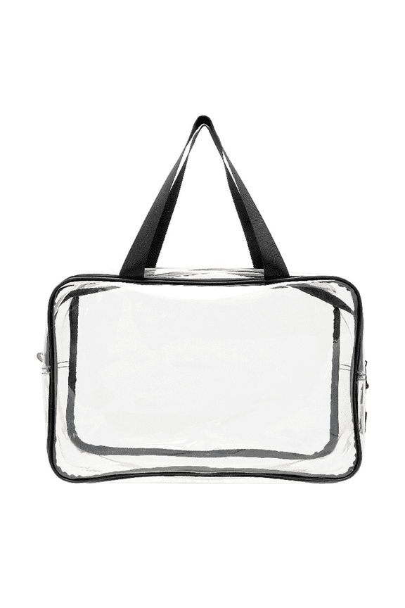 PVC Clear Transparent Plastic Travel Cosmetic Bag Zipper Makeup Toiletry (Large Enhanced Version)