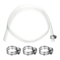 Silicone Tubing, 0.63" ID. 0.71" OD. 3.28 ft Length Tube with Clamps, Clear