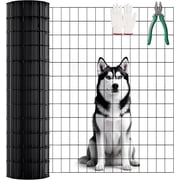 PVC Coated Welded Wire Mesh, 40 INCH   99 FT Black Vinyl Garden Fence, Rustproof Poultry Pet Barrier Wire Fencing for Garden Plant Protection
