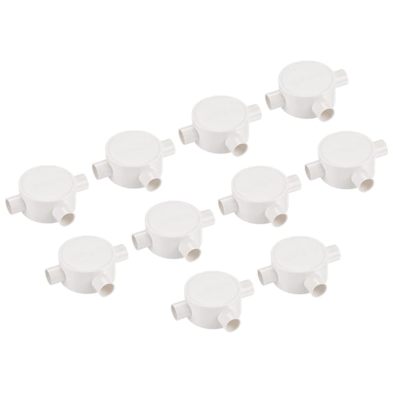 Conduit Box Junction Box T-Shaped Round Wire Box 16 mm for Home Cable Management Electronic Projects Pack of 10