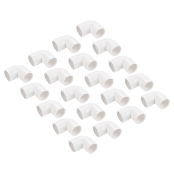 Conduit Coupler 90 Degree Elbow Pipe Fittings 16 mm White Change Direction for DIY Electrical Conduit Pack of 50