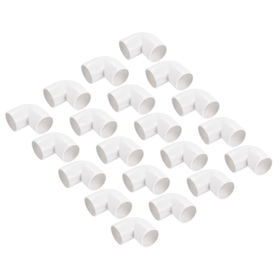 Conduit Coupler 90 Degree Elbow Pipe Fittings 20 mm White Change Direction for DIY Electrical Conduit Pack of 50