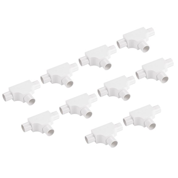 Conduit Coupler T-Shaped Wire Box White 20 mm 3 Ways for Electrical Conduit Devices with Access Cover Pack of 10