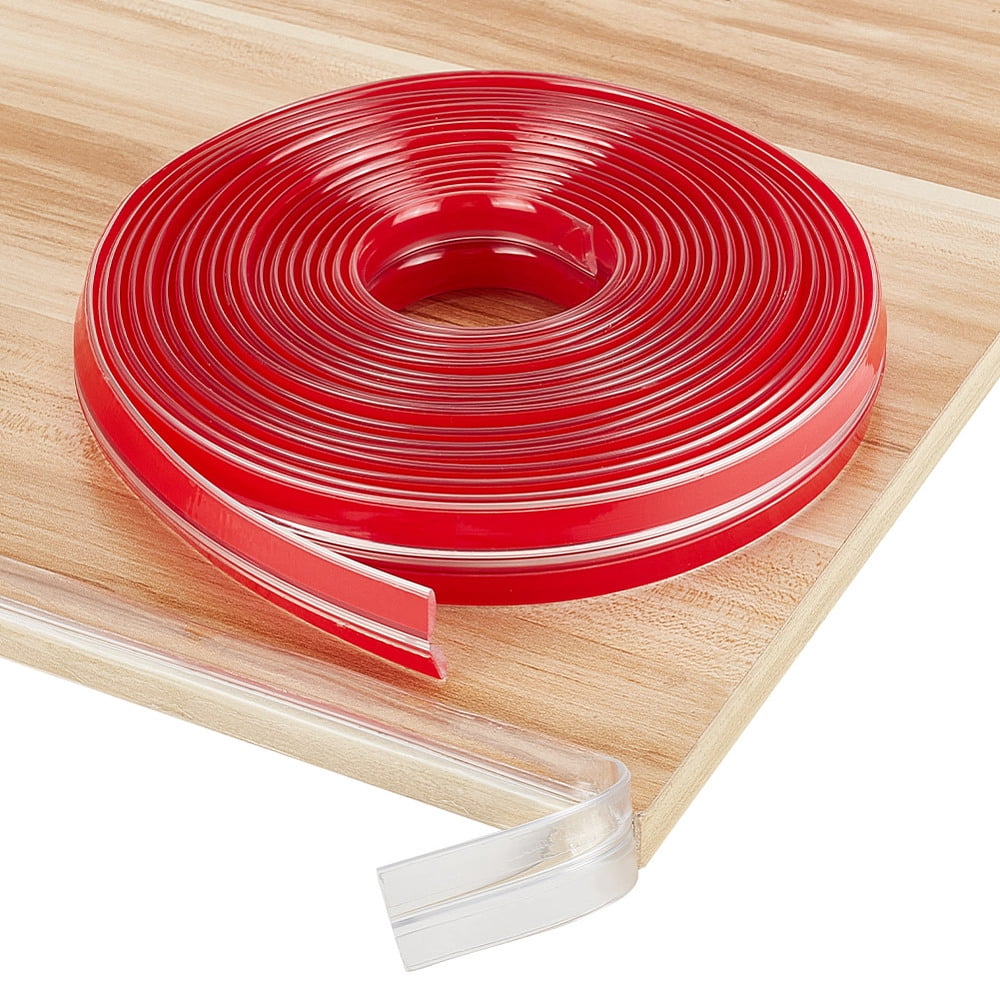 PVC Corner Protector Cnticollision Baby Table Corner Guards for Furniture Against Corners Red 30mm 8m/roll