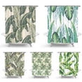 thumbnail image 1 of Green Leaves Shower Curtain Bathroom Anime Design Bath Curtain with Hooks Home Bathtub Decoration, 1 of 10