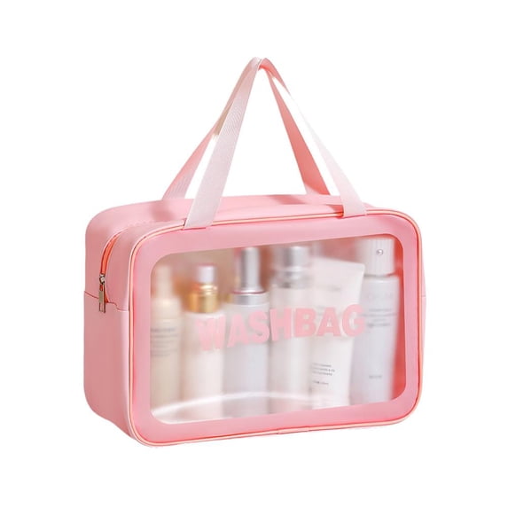 PVC Cosmetic Toiletry Bag with Large Capacity, Compartments for Easy Organization, Portable for Travel