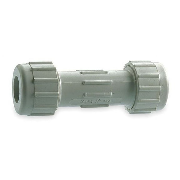 Zoro Select PVC Compression Coupling - 4 In. Pipe Size, White