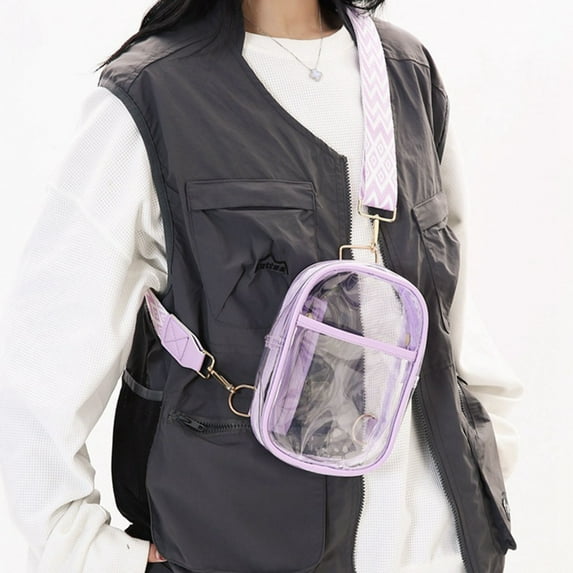 PVC Crossbody Bag, Transparent PVC Shoulder Crossbody Bag Style Trend Casual PVC Small Shoulder Chest Bag Beach Crossbody Bag, Waterproof Purse