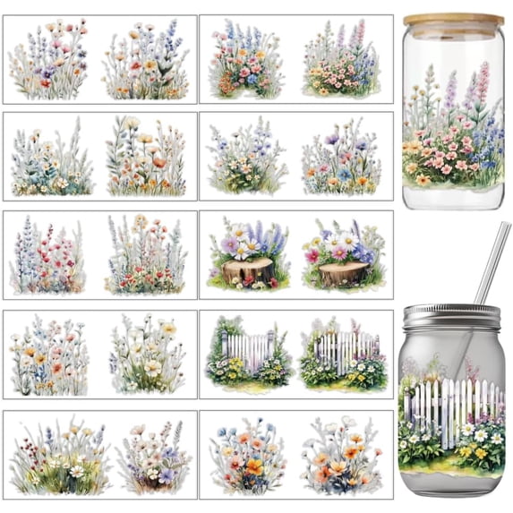 PVC DIY Heat Transfer Paper 110x240mm for UV Sublimation Cup Flower
