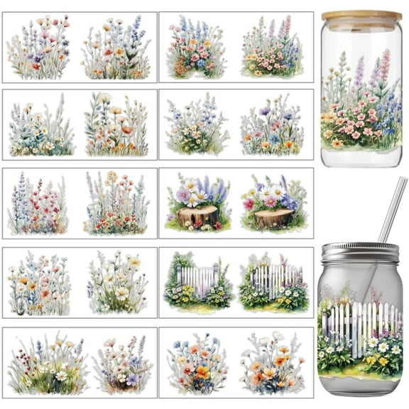 PVC DIY Heat Transfer Paper 110x240mm for UV Sublimation Cup Flower