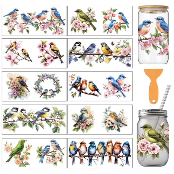 PVC DIY Heat Transfer Paper for UV Sublimation Cup 110x240mm 10 style 1pc/style 10pcs/set PVC