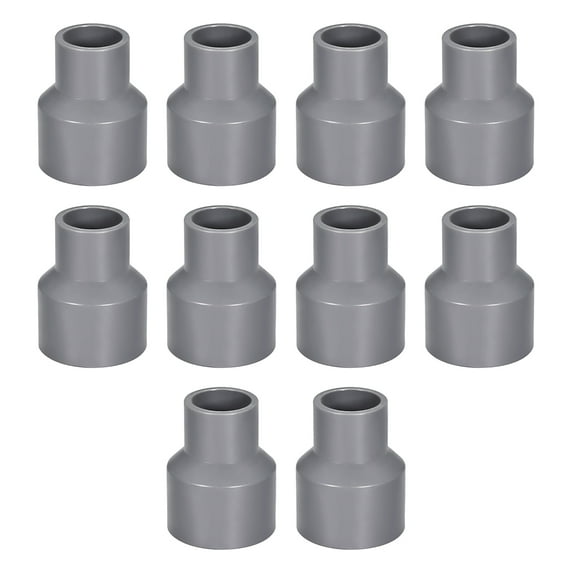 DWV Reducing Coupling Schedule 40 Gray 1/2-inch x 1-inch Socket 10Pcs