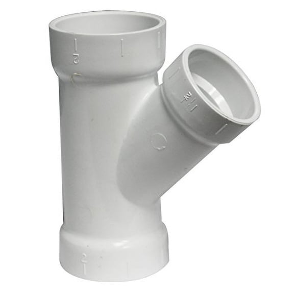 PVC DWV Y, 2 x 2 x 1-1/2-Inch, White - Canplas 192325L