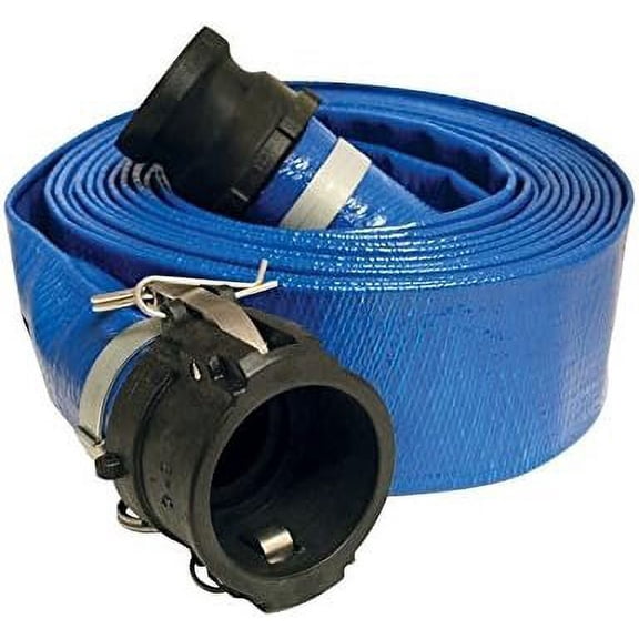 PVC Discharge Hose, Coupled Poly C x E, 2-Ft. x 50-Ft.