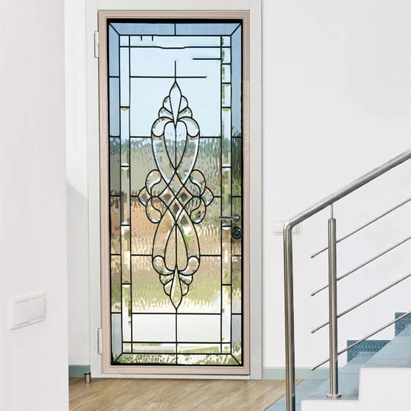 PVC Door Sticker Modern D Abstract Fashion Line Silver Pearl Wallpaper Living Room Art Door Poster S