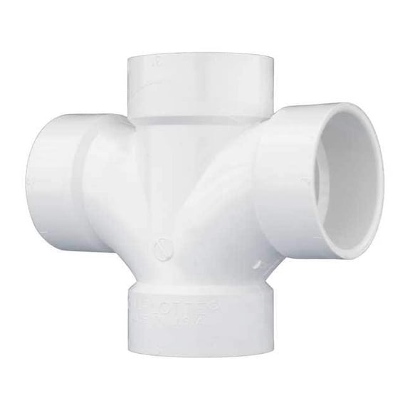 Manufacturer Varies PVC Double Sanitary Tee, Hub, 3 in Pipe Size 1WJT2