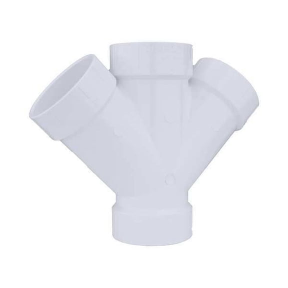 Manufacturer Varies PVC Double Wye, Hub, 4 in Pipe Size 05841