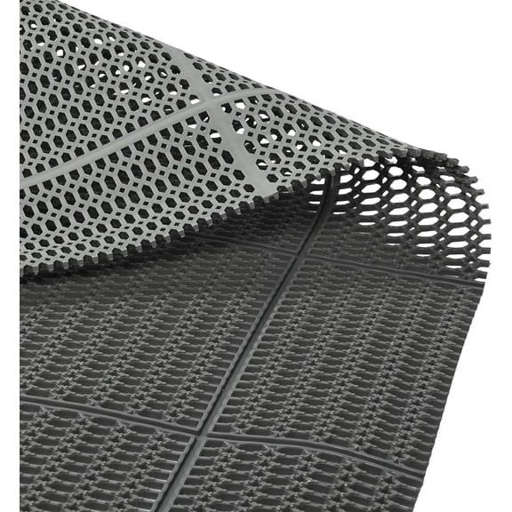PVC Drainage Floor Mat 3ft x 10ft Commercial Non-Slip Floor Mat H-Shaped Drainage Pool Mat Anti-Fatigue Rubber Matting for Swimming Pool Garage Kitchen Restaurant Sauna SPA Indoors&Outdoors